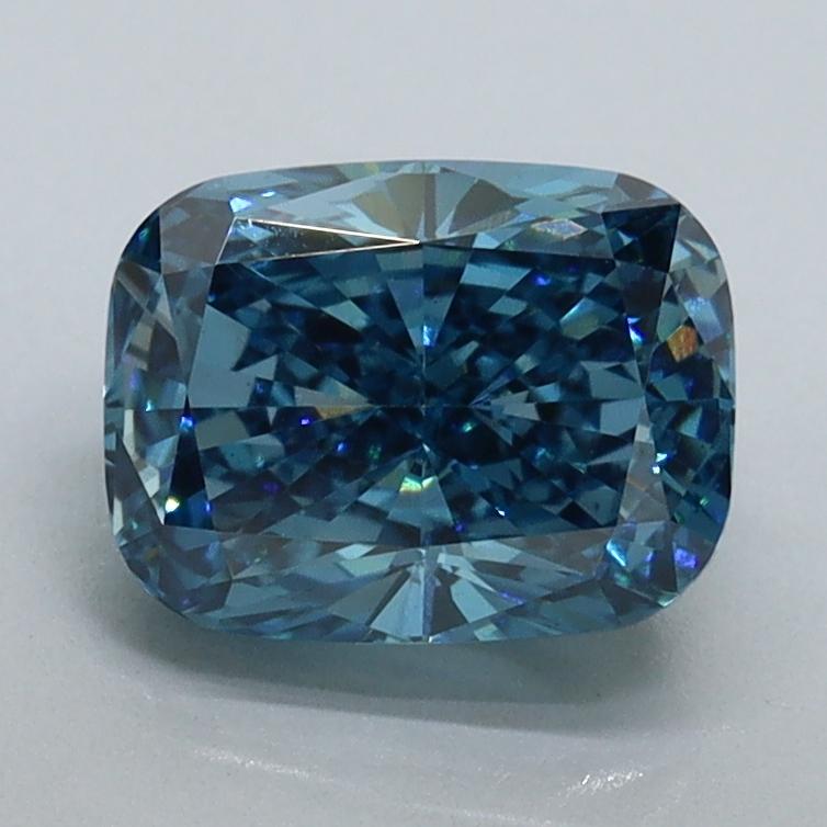 1.54 Ct. Fancy Vivid Malibu Blue Cushion Lab Grown Diamond