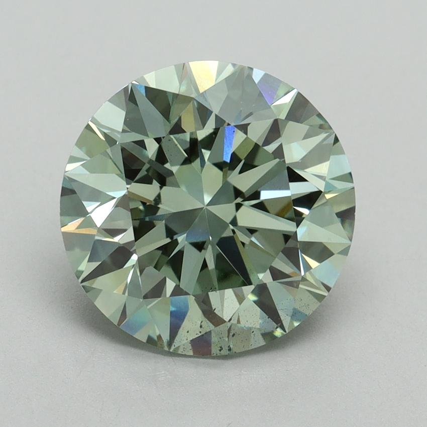 4.01 Ct. Fancy Vivid Green Round Lab Grown Diamond