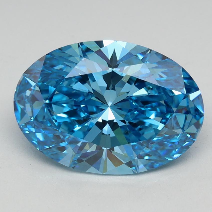3.01 Ct. Fancy Vivid Blue Oval Lab Grown Diamond