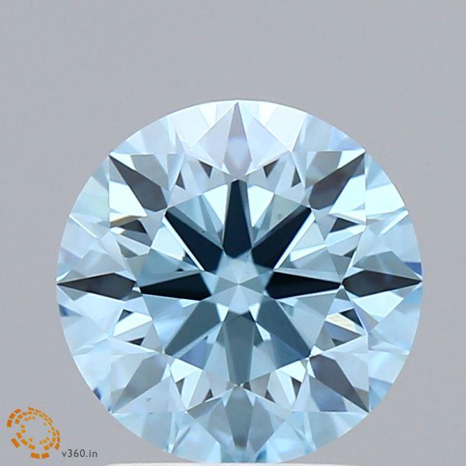 2.05 Ct. Fancy Vivid Blue Round Lab Grown Diamond
