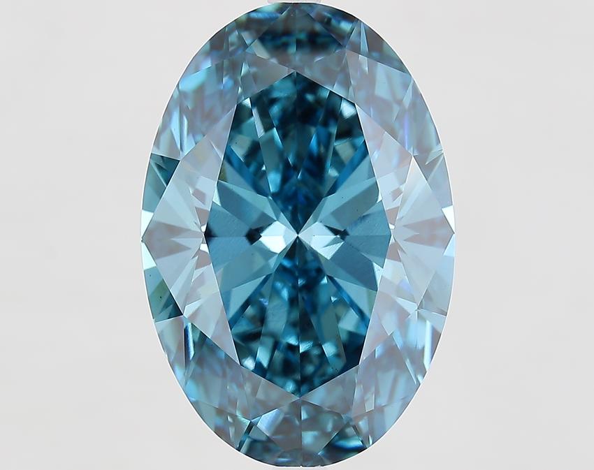 10.22 Ct. Fancy Vivid Blue Oval Lab Grown Diamond