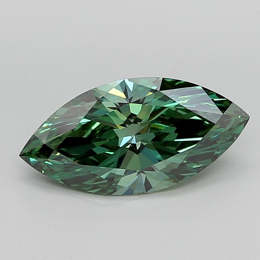 3.06 Ct. Fancy Vivid  Green Marquise Lab Grown Diamond