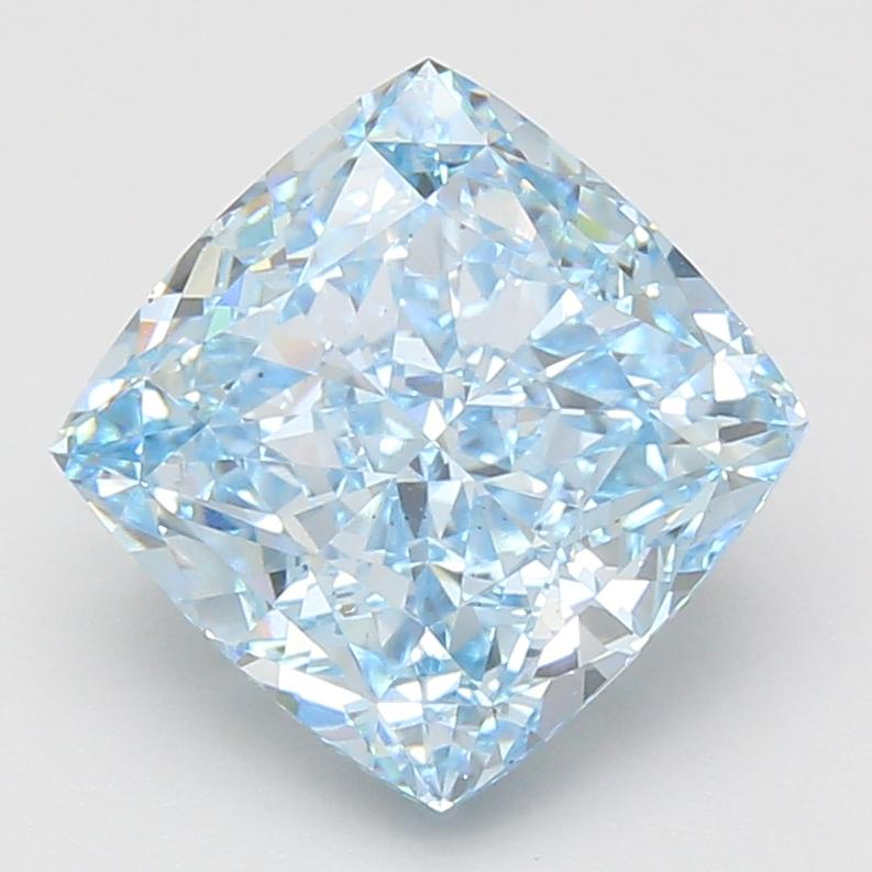 5.11 Ct. Fancy Vivid Blue Cushion Lab Grown Diamond