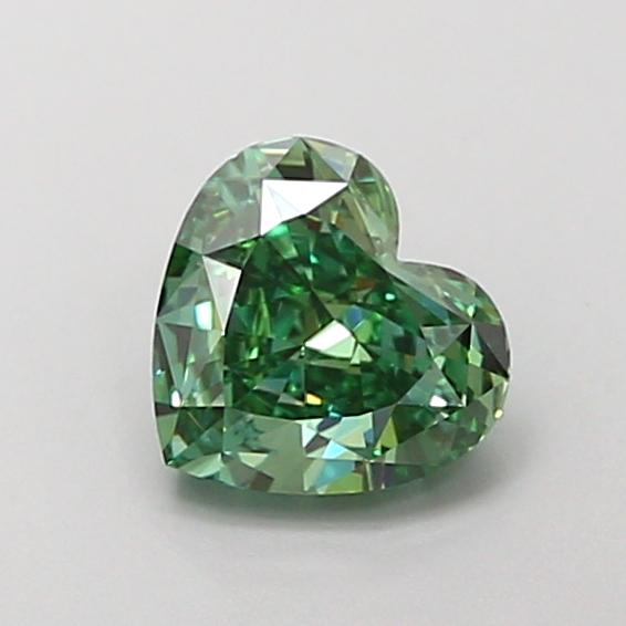 1.01 Ct. Fancy Vivid Green Heart Lab Grown Diamond