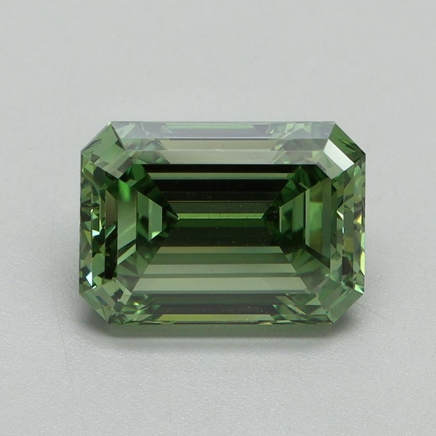 3.11 Ct. Fancy Vivid Pacific Green Emerald Lab Grown Diamond