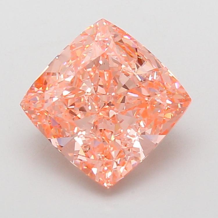 3.10 Ct. Fancy Vivid Pink Cushion Lab Grown Diamond