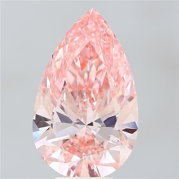 7.09 Ct. Fancy Vivid Pink Pear Lab Grown Diamond