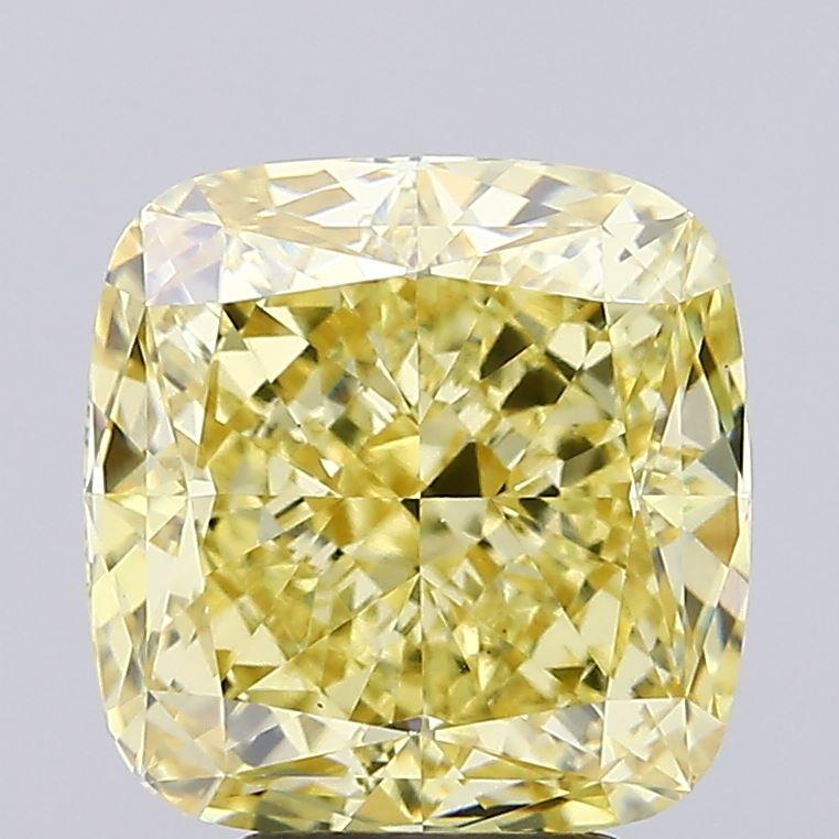 5.57 Ct. Fancy Intense  Yellow Cushion Lab Grown Diamond