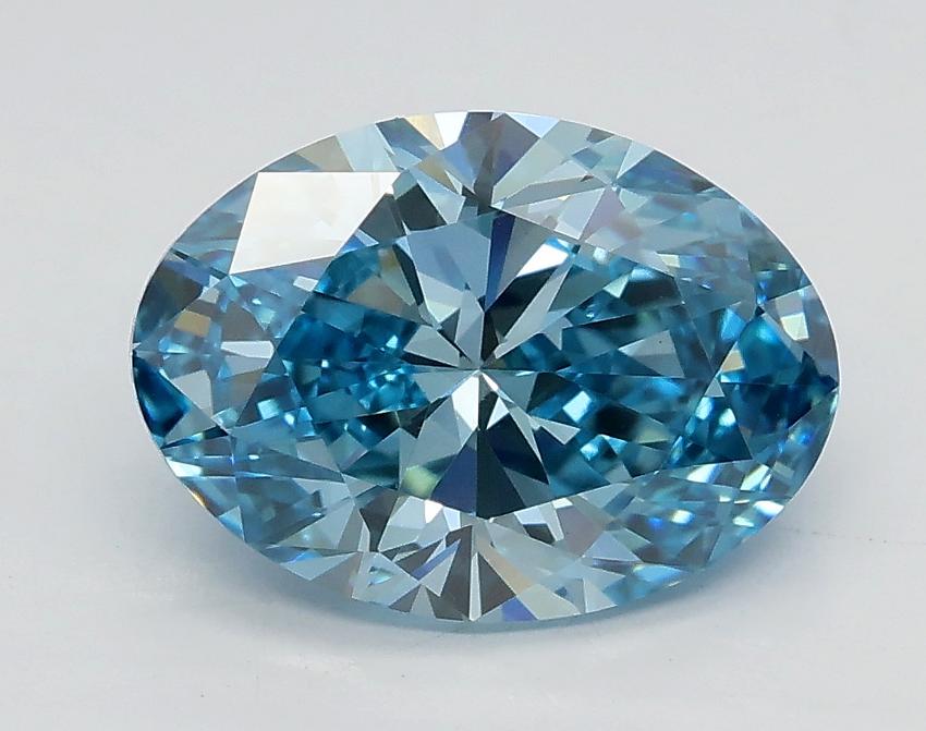 2.01 Ct. Fancy Vivid Blue Oval Lab Grown Diamond