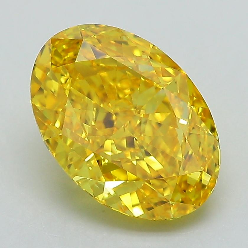 3.05 Ct. Fancy Vivid Yellow Oval Lab Grown Diamond