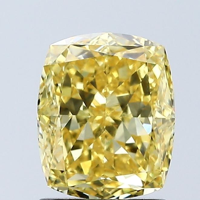 2.06 Ct. Fancy Vivid Yellow Cushion Lab Grown Diamond