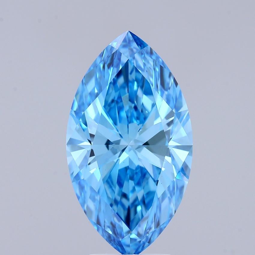 4.76 Ct. Fancy Vivid Blue Marquise Lab Grown Diamond