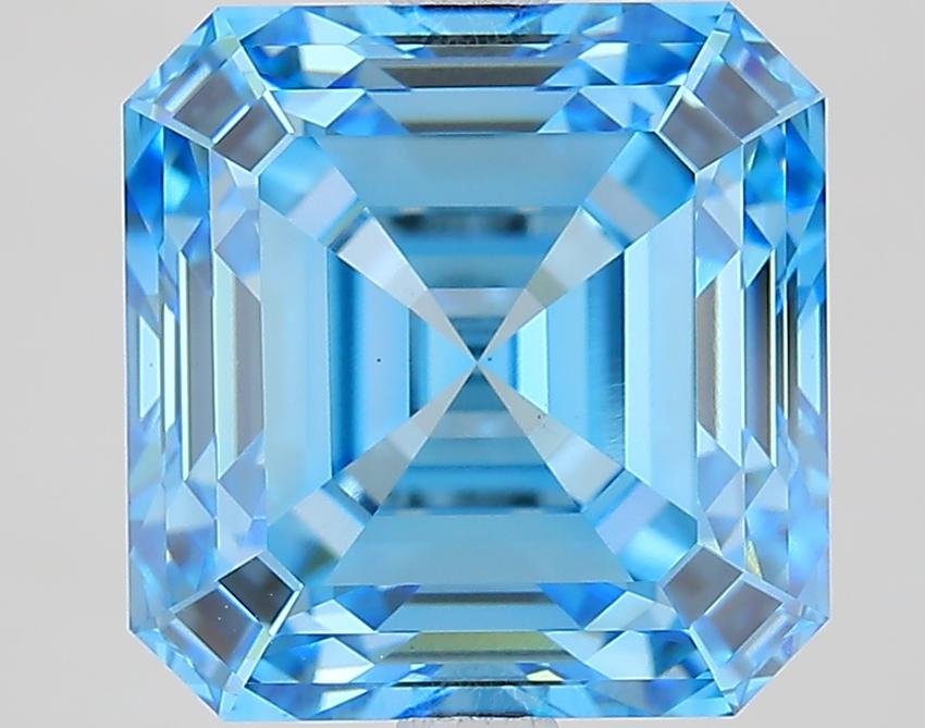 5.08 Ct. Fancy Vivid Blue Asscher Lab Grown Diamond
