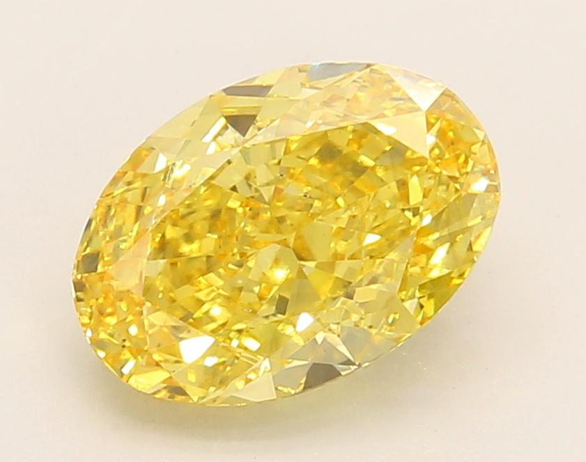 2.55 Ct. Fancy Vivid Yellow Oval Lab Grown Diamond