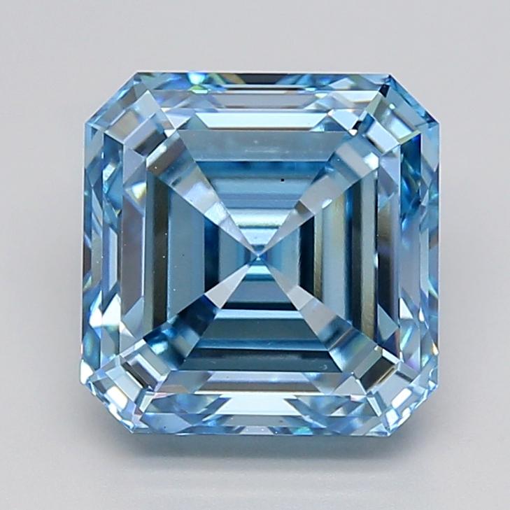 5.10 Ct. Fancy Vivid  Blue Asscher Lab Grown Diamond