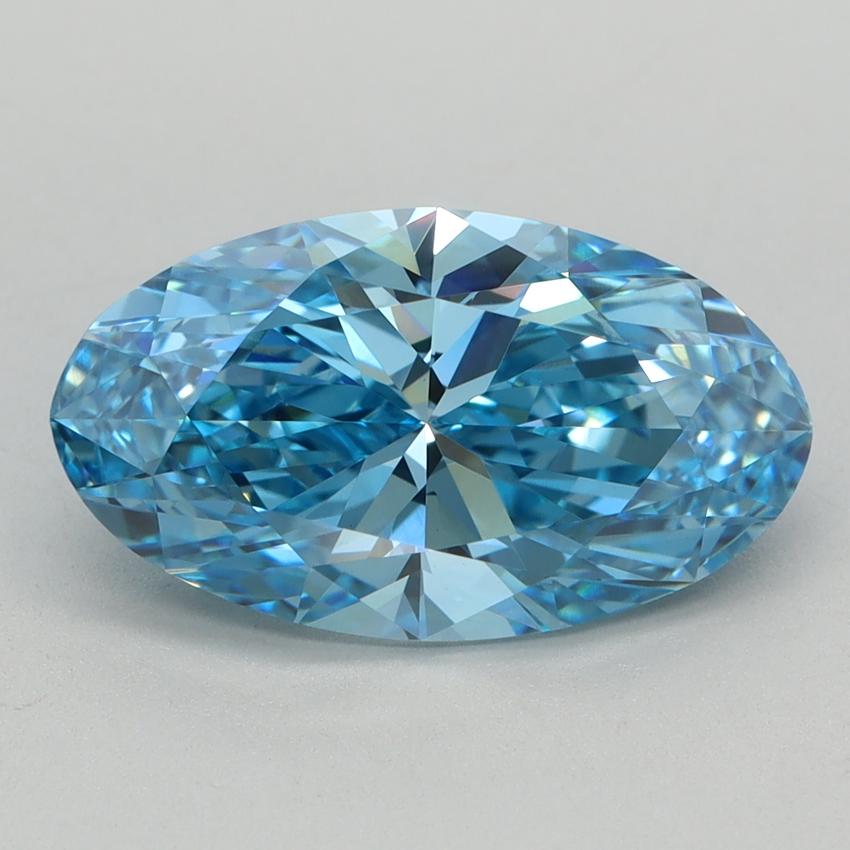 2.55 Ct. Fancy Vivid Blue Oval Lab Grown Diamond