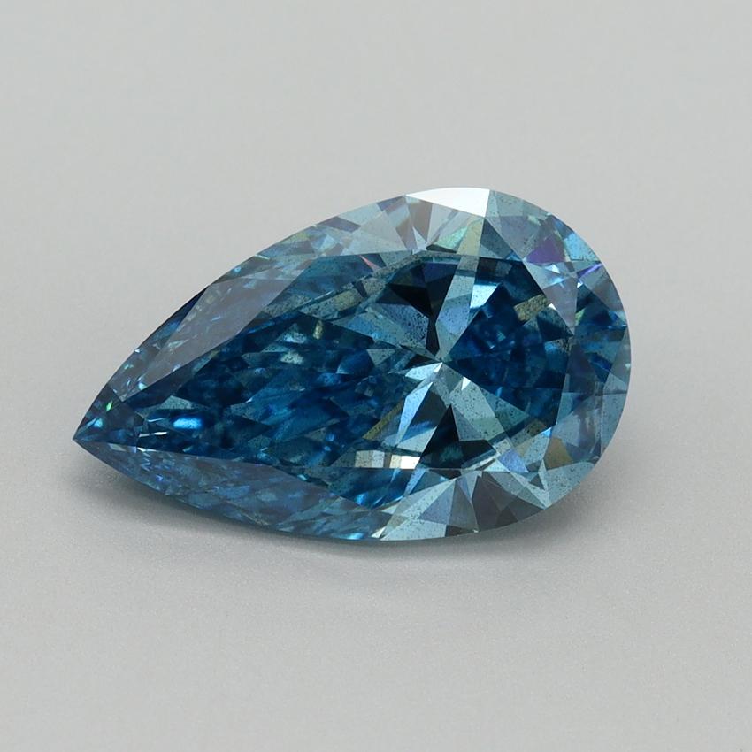 3.14 Ct. Fancy Vivid Blue Pear Lab Grown Diamond