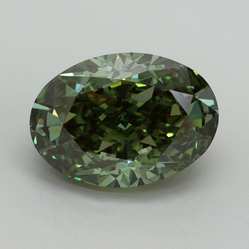 8.55 Ct. Fancy Vivid Green Oval Lab Grown Diamond