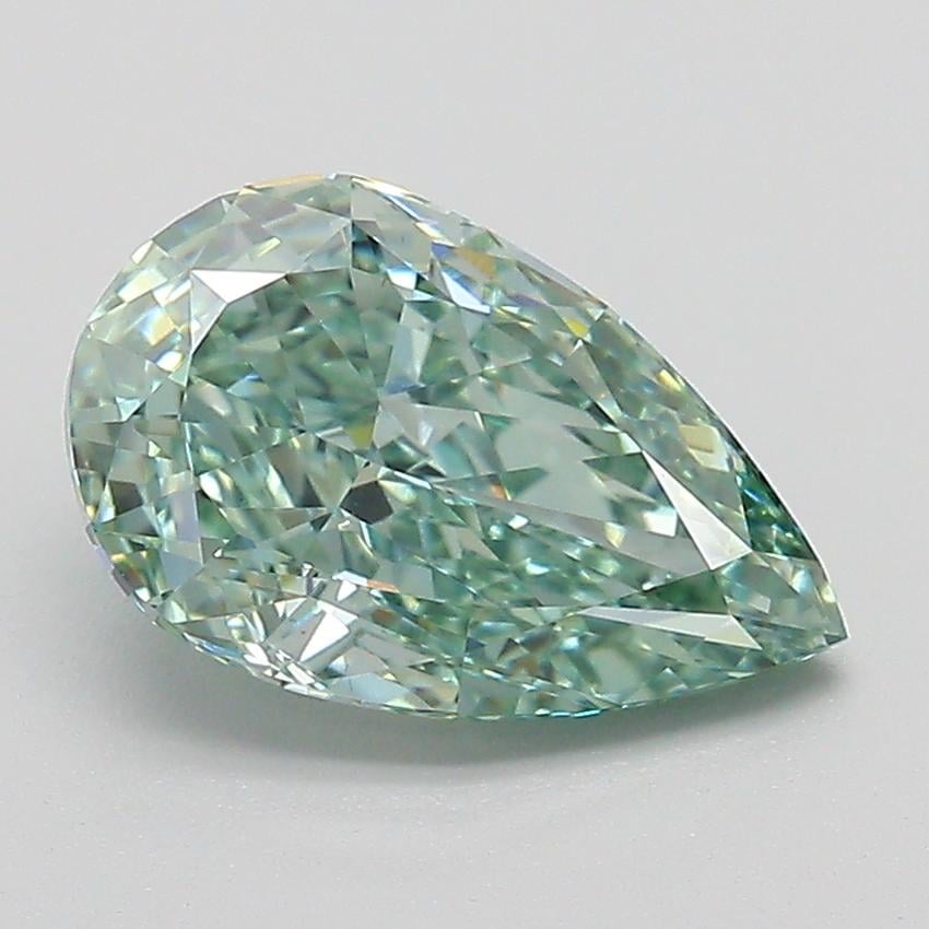 2.03 Ct. Fancy Vivid  Green Pear Lab Grown Diamond