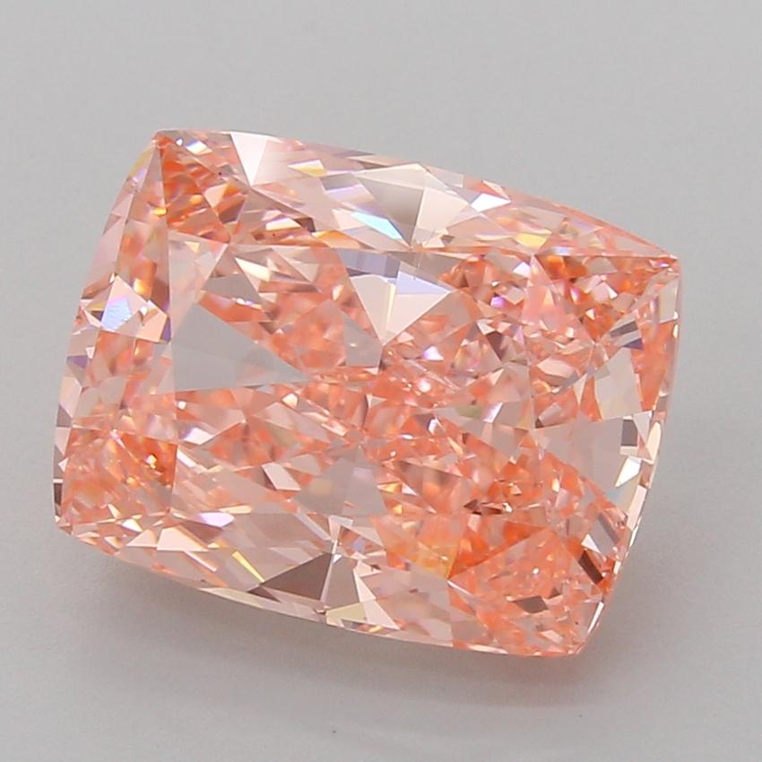 7.03 Ct. Fancy Vivid Pink Cushion Lab Grown Diamond