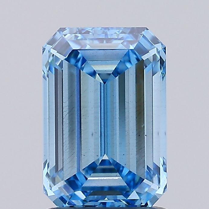 1.52 Ct. Fancy Vivid Blue Emerald Lab Grown Diamond