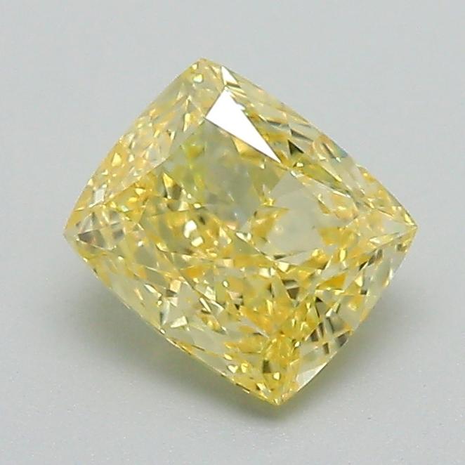 0.98 Ct. Fancy Intense Yellow Cushion Lab Grown Diamond