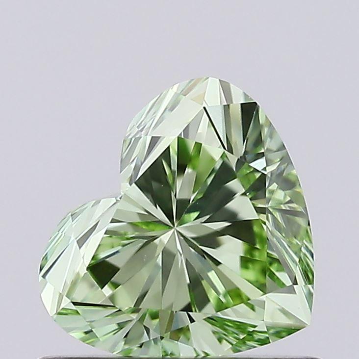 0.70 Ct. Fancy Vivid Green Heart Lab Grown Diamond
