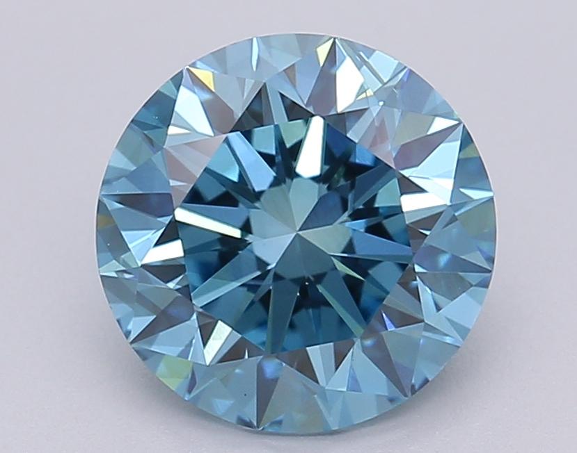 2.04 Ct. Fancy Vivid Blue Round Lab Grown Diamond
