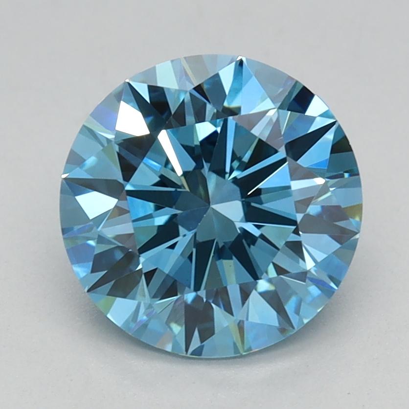 1.53 Ct. Fancy Vivid Blue Round Lab Grown Diamond
