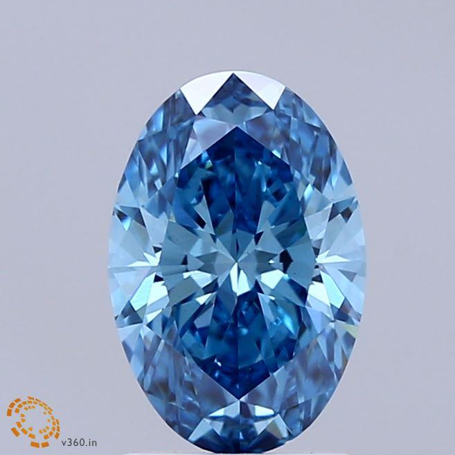 1.38 Ct. Fancy Vivid Blue Oval Lab Grown Diamond