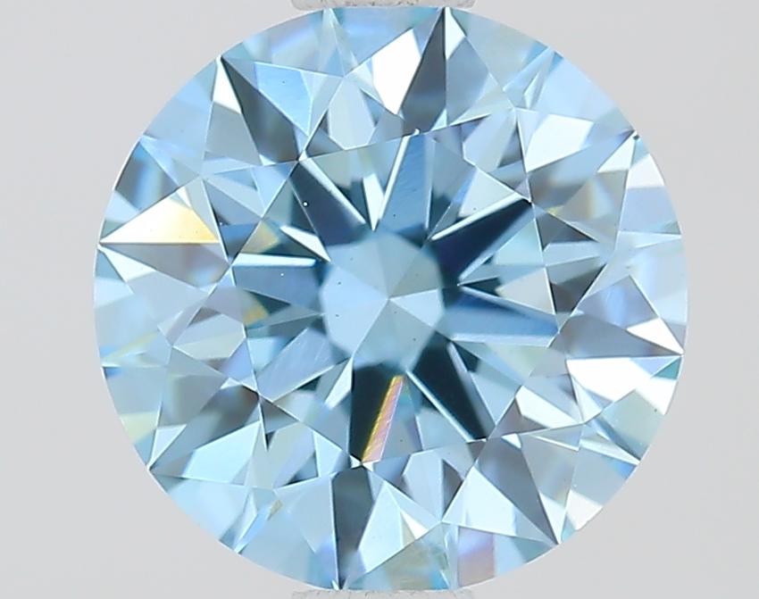 1.29 Ct. Fancy Vivid Blue Round Lab Grown Diamond