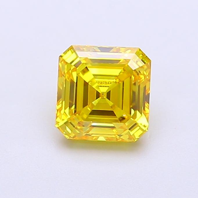 1.01 Ct. Fancy Vivid Yellow Asscher Lab Grown Diamond