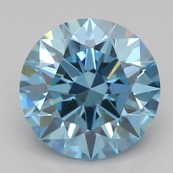 0.53 Ct. Fancy Vivid Blue Round Lab Grown Diamond