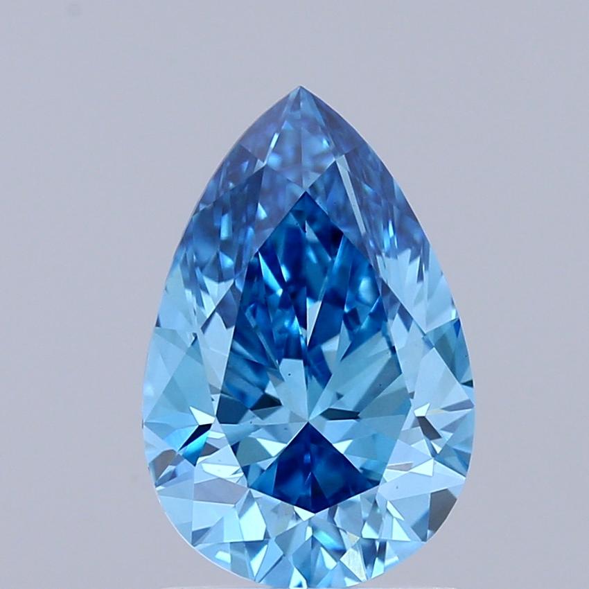 1.55 Ct. Fancy Vivid Blue Pear Lab Grown Diamond