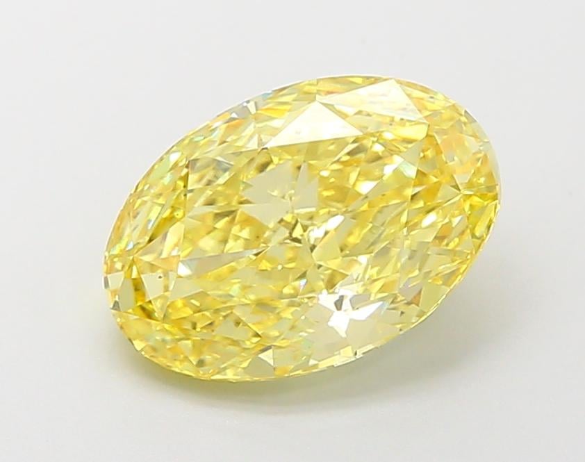 3.05 Ct. Fancy Vivid Yellow Oval Lab Grown Diamond