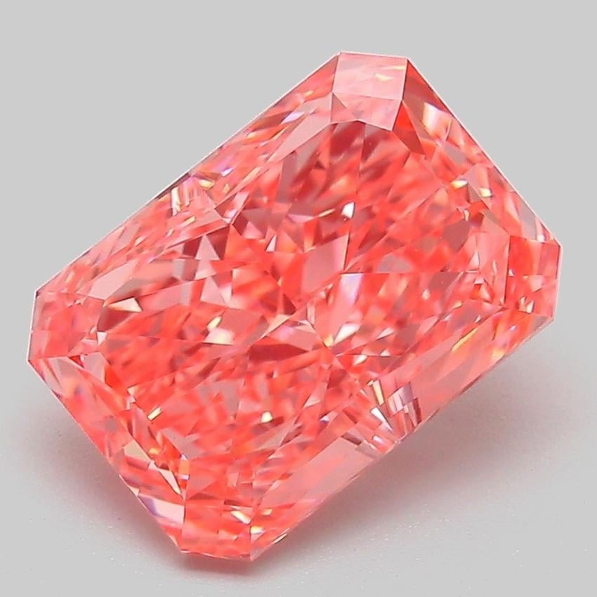 3.06 Ct. Fancy Vivid Pink Radiant Lab Grown Diamond