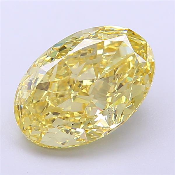 3.04 Ct. Fancy Intense  Yellow Oval Lab Grown Diamond
