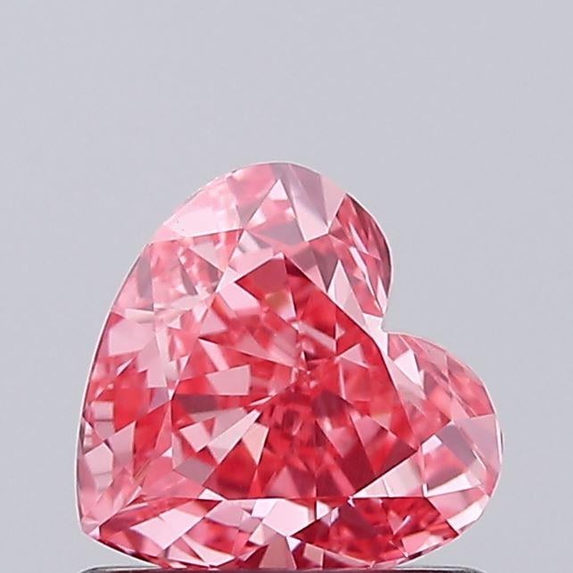 0.68 Ct. Fancy Vivid Pink Heart Lab Grown Diamond