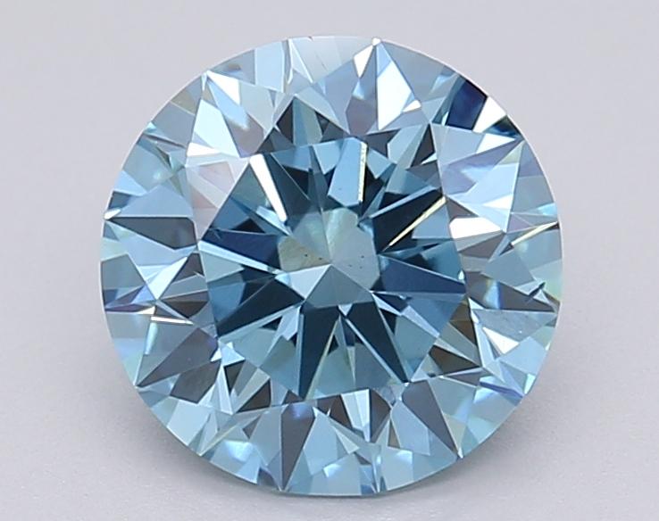 1.47 Ct. Fancy Vivid Blue Round Lab Grown Diamond