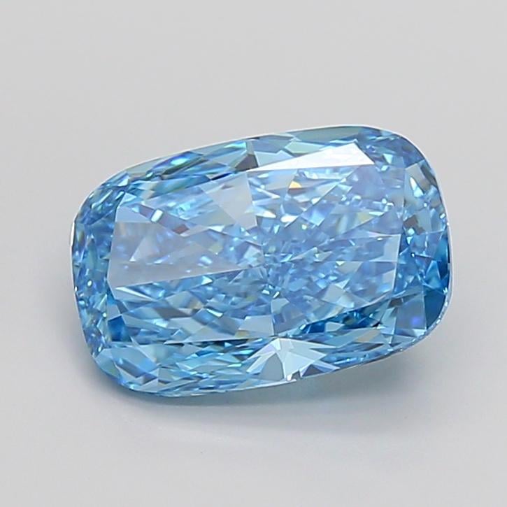 4.92 Ct. Fancy Vivid Blue Cushion Lab Grown Diamond