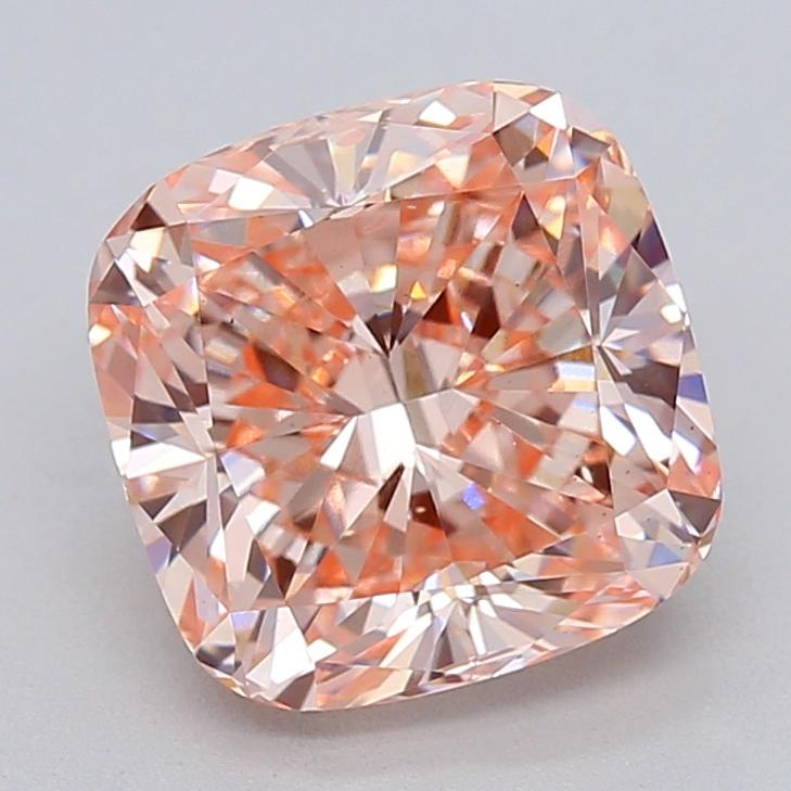 3.02 Ct. Fancy Intense  Pink Cushion Lab Grown Diamond