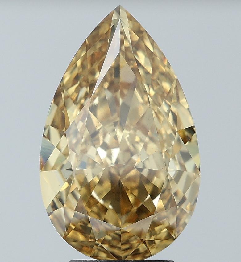 4.57 Ct. Fancy Vivid  Yellow Pear Lab Grown Diamond