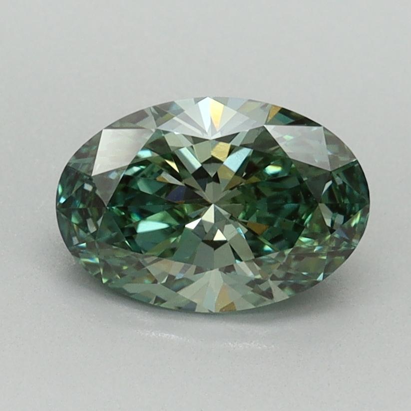 1.05 Ct. Fancy Vivid Pacific Green Oval Lab Grown Diamond