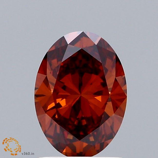 1.06 Ct. Fancy Deep  Orange Oval Lab Grown Diamond