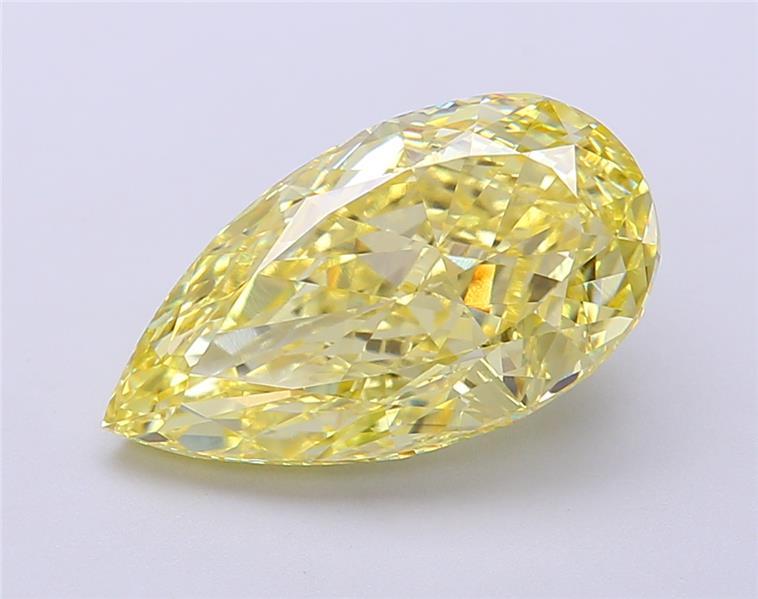 5.02 Ct. Fancy Vivid  Yellow Pear Lab Grown Diamond