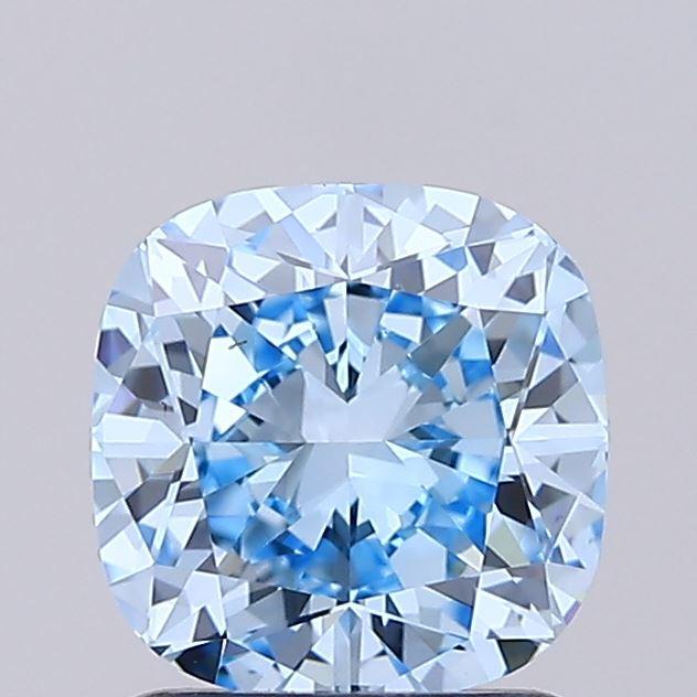 1.50 Ct. Fancy Vivid Blue Cushion Lab Grown Diamond
