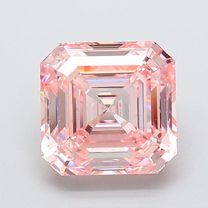 5.03 Ct. Fancy Intense Pink Asscher Lab Grown Diamond