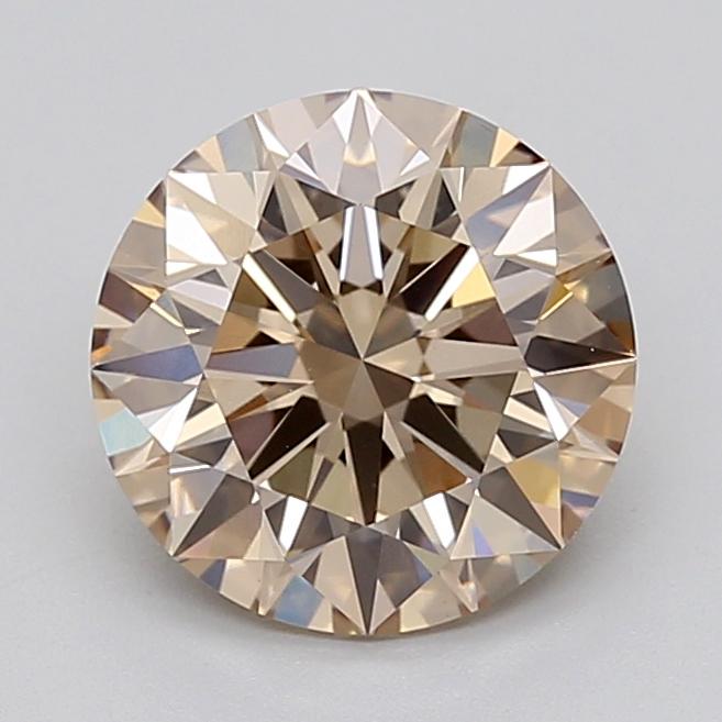 3.05 Ct. Light  Brown Round Lab Grown Diamond
