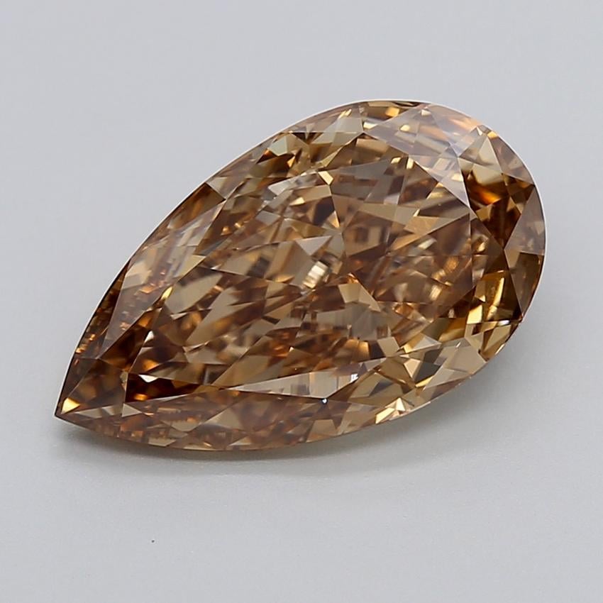 5.09 Ct. Light  Brown Pear Lab Grown Diamond