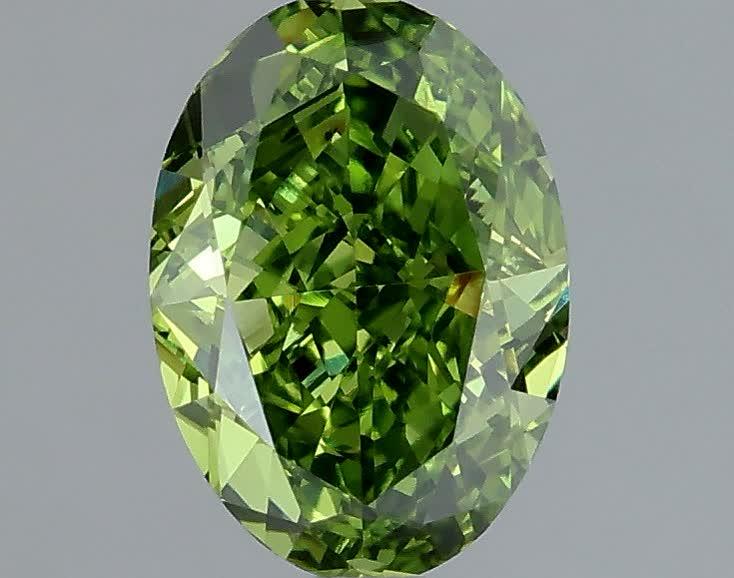 1.06 Ct. Fancy Vivid Green Oval Lab Grown Diamond